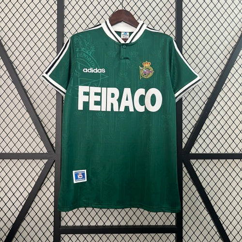 1990s Deportivo La Coruna Retro Football Shirt | Green White Home