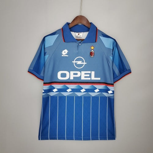 1990s AC Milan Retro Football Shirt | Blue Light Blue Third