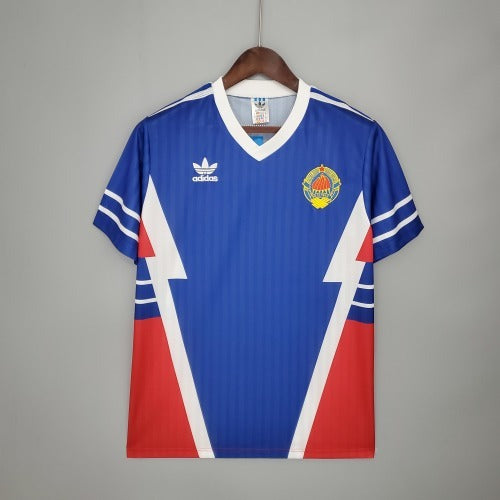 1980s Yugoslavia Retro Football Shirt | Blue Red Home