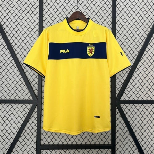 1990s Scotland Retro Football Shirt | Yellow Navy Home