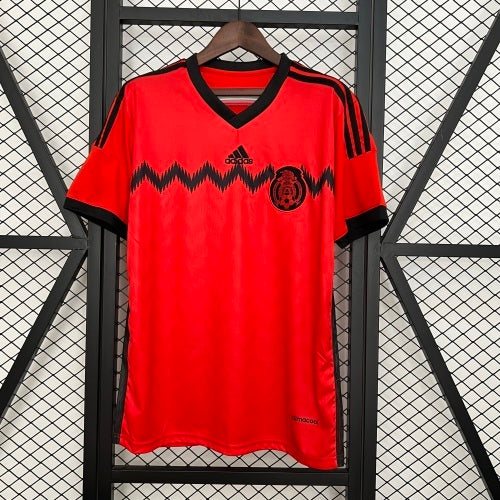 1990s Mexico Retro Football Shirt | Red Black Home