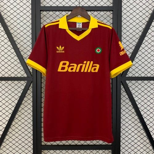 1990s AS Roma Retro Football Shirt | Burgundy Yellow Home