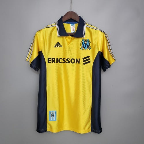 1990s Marseille Retro Football Shirt | Yellow Navy Home