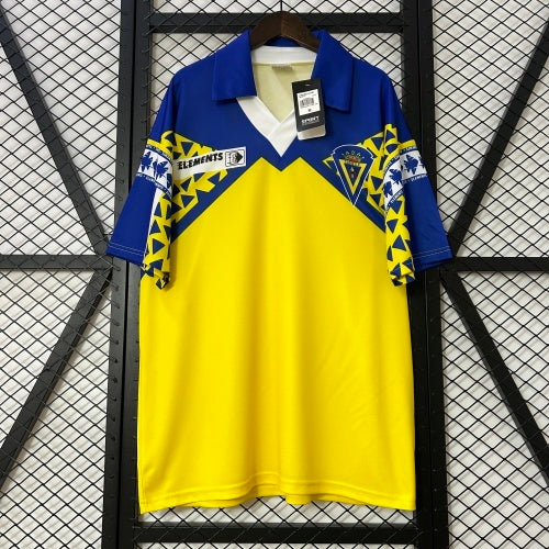 1990s Cadiz Retro Football Shirt | Yellow Blue Home