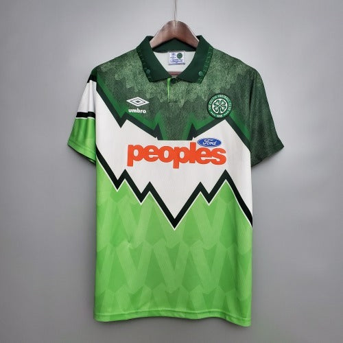 1990s Celtic Retro Football Shirt | Green White Third