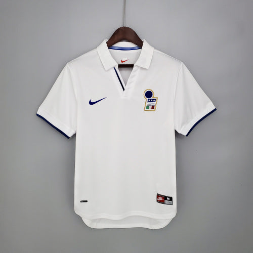 2000s Italy Retro Football Shirt | White Blue Home