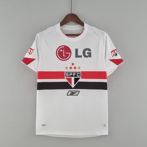 2000s Sao Paulo Retro Football Shirt | White Red Third