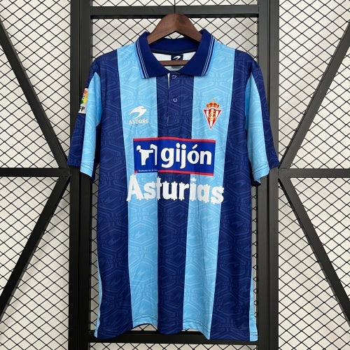1990s Sporting Gijon Retro Football Shirt | Navy Blue Home