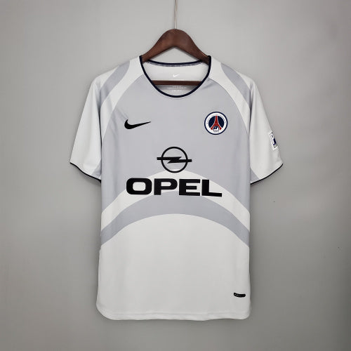 2000s Paris Saint-Germain Retro Football Shirt | White Grey Home