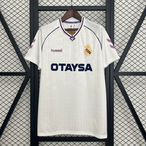 1990s Real Madrid Retro Football Shirt | White Purple Home