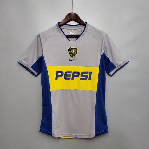 2000s Boca Juniors Retro Football Shirt | Grey Blue Home