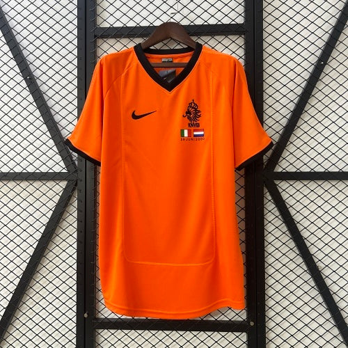 2000s Netherlands Retro Football Shirt | Orange Black Home