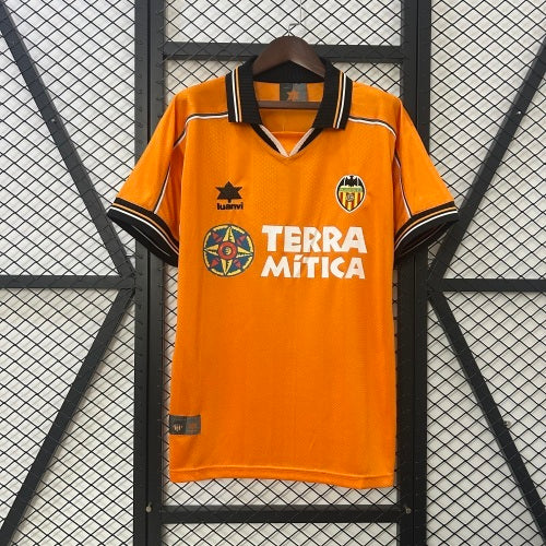 1980s Valencia Retro Football Shirt | Orange Black Home