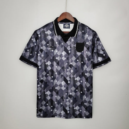 1990s Unknown Retro Football Shirt | Black Grey Training Edition