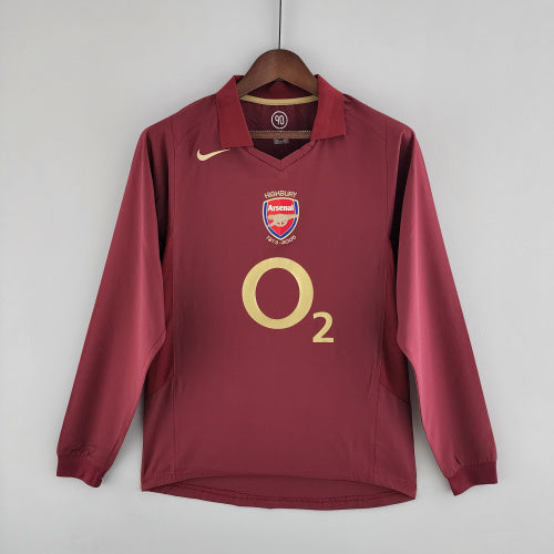 2000s Arsenal Retro Football Shirt | Maroon Yellow Home
