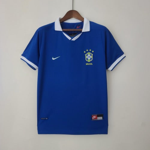 1990s Brazil Retro Football Shirt | Blue White Home