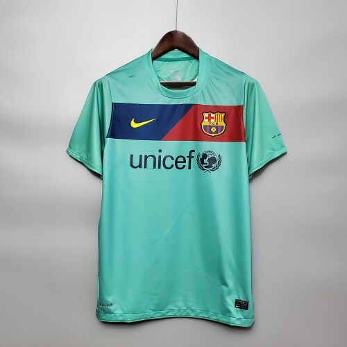 2010s Barcelona Retro Football Shirt | Aqua Navy Third