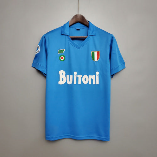 1980s Napoli Retro Football Shirt | Blue White Home