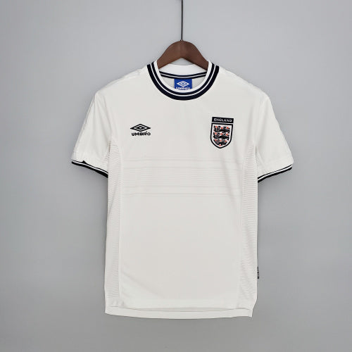 2020s England Retro Football Shirt | White Black Home