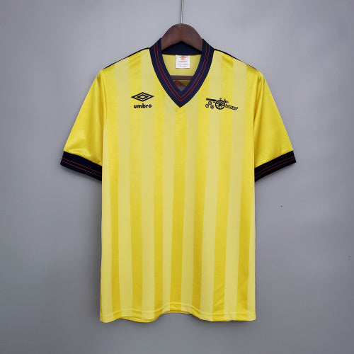 1980s Arsenal Retro Football Shirt | Yellow Navy Home