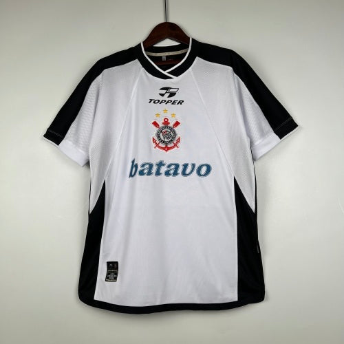 2000s Corinthians Retro Football Shirt | White Black Home
