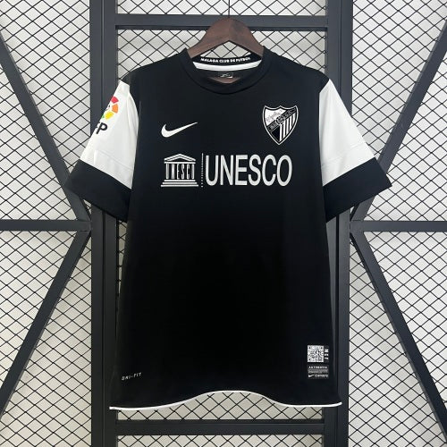 2020s Malaga Retro Football Shirt | Black White Home