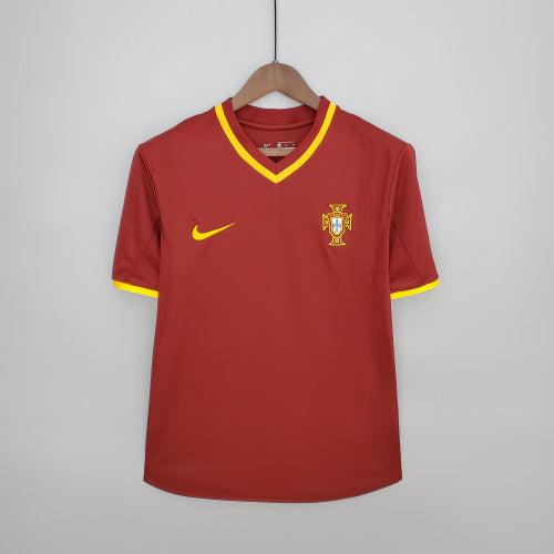 1990s Portugal Retro Football Shirt | Red Yellow Home