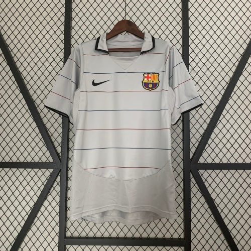 2000s Barcelona Retro Football Shirt | White Black Away