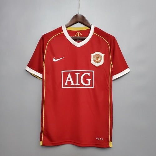 2000s Manchester United Retro Football Shirt | Red White Home