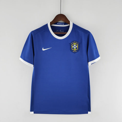 2020s Brazil Retro Football Shirt | Blue White Home
