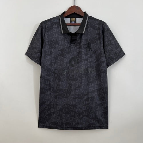 1990s Chelsea Retro Football Shirt | Black Grey Home