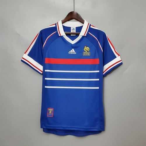 1990s France Retro Football Shirt | Blue White Home