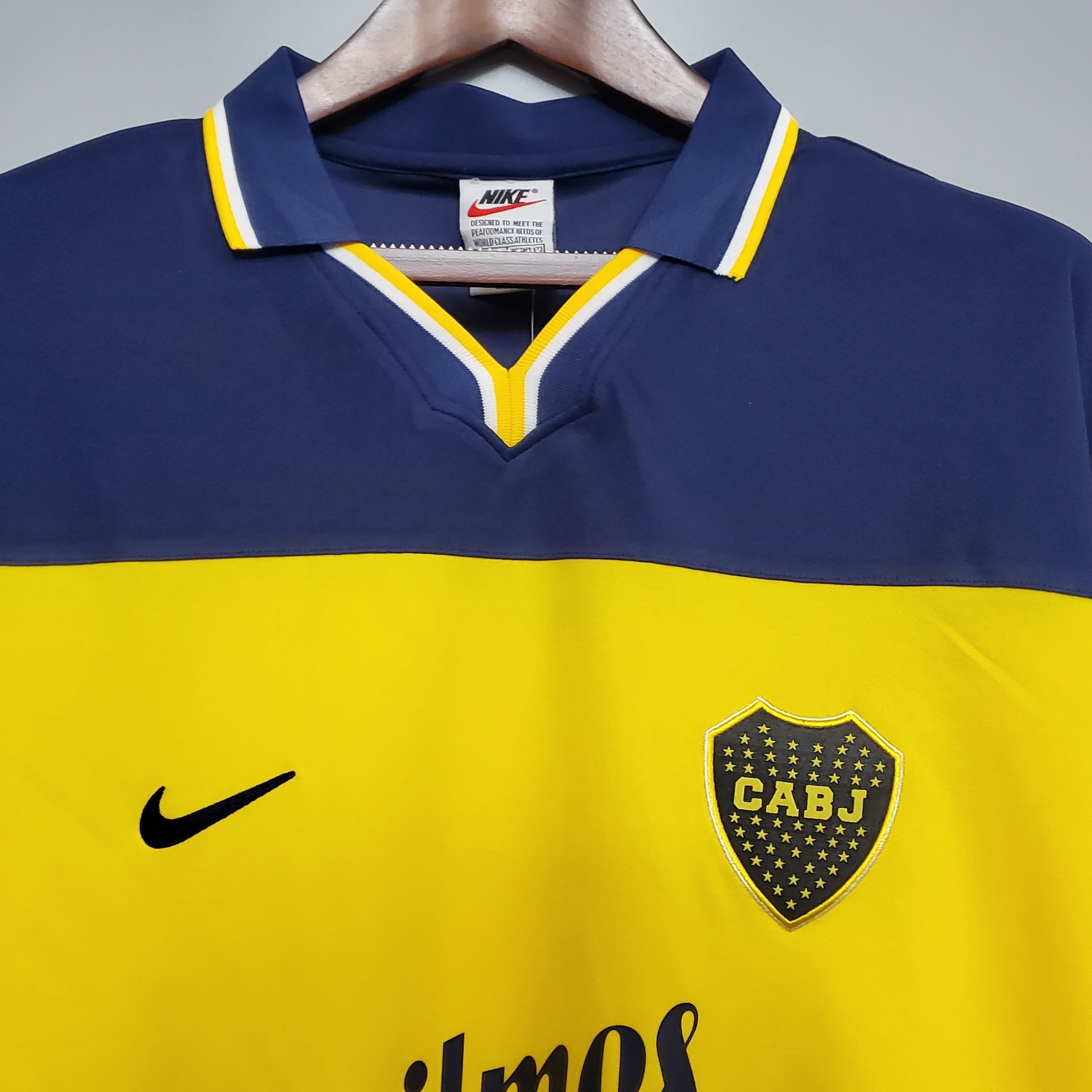 1990s Boca Juniors Retro Football Shirt | Navy Yellow Home