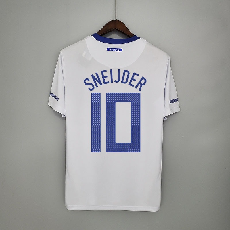 2010s Netherlands Retro Football Shirt | White Blue Home