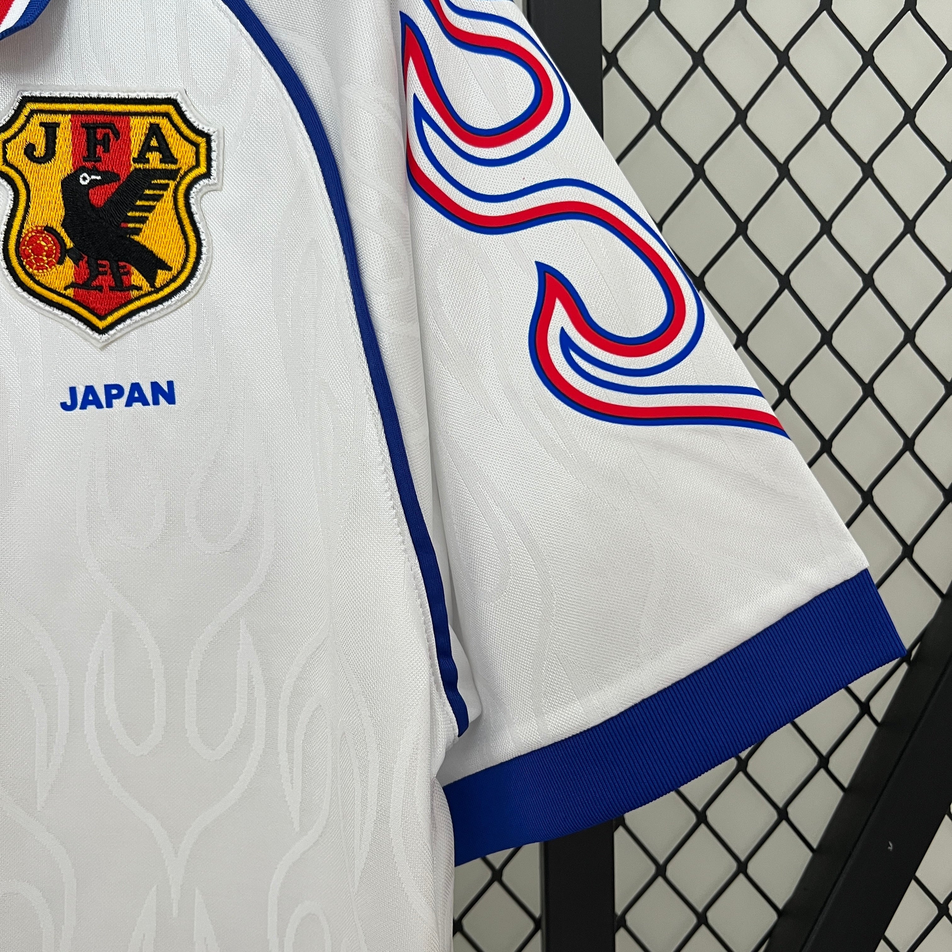 1990s Japan Retro Football Shirt | White Blue Home