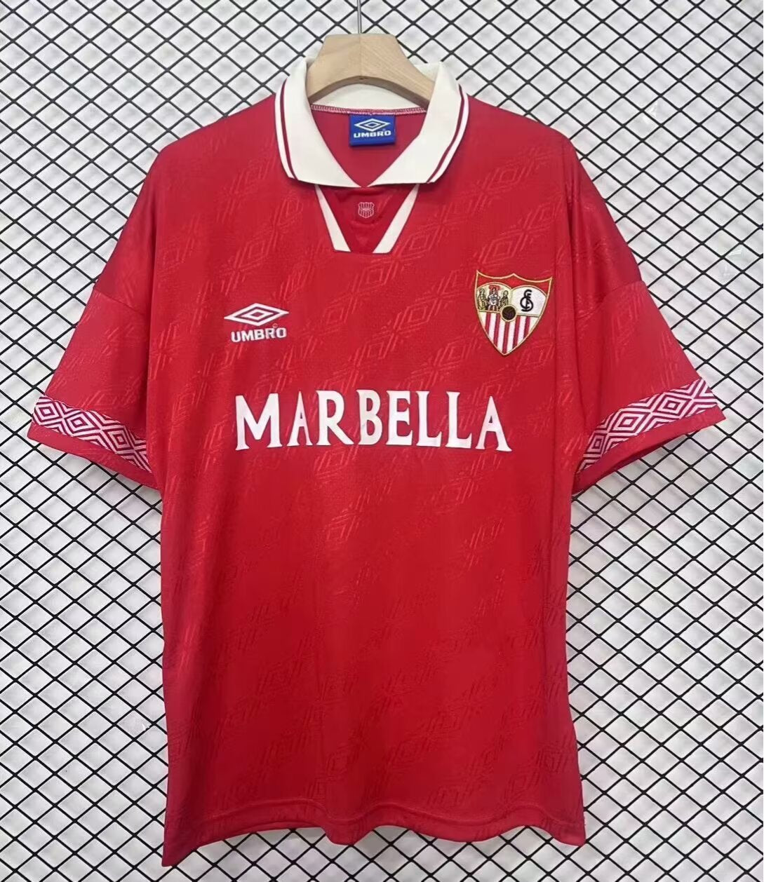 1990s Sevilla Retro Football Shirt | Red White Home