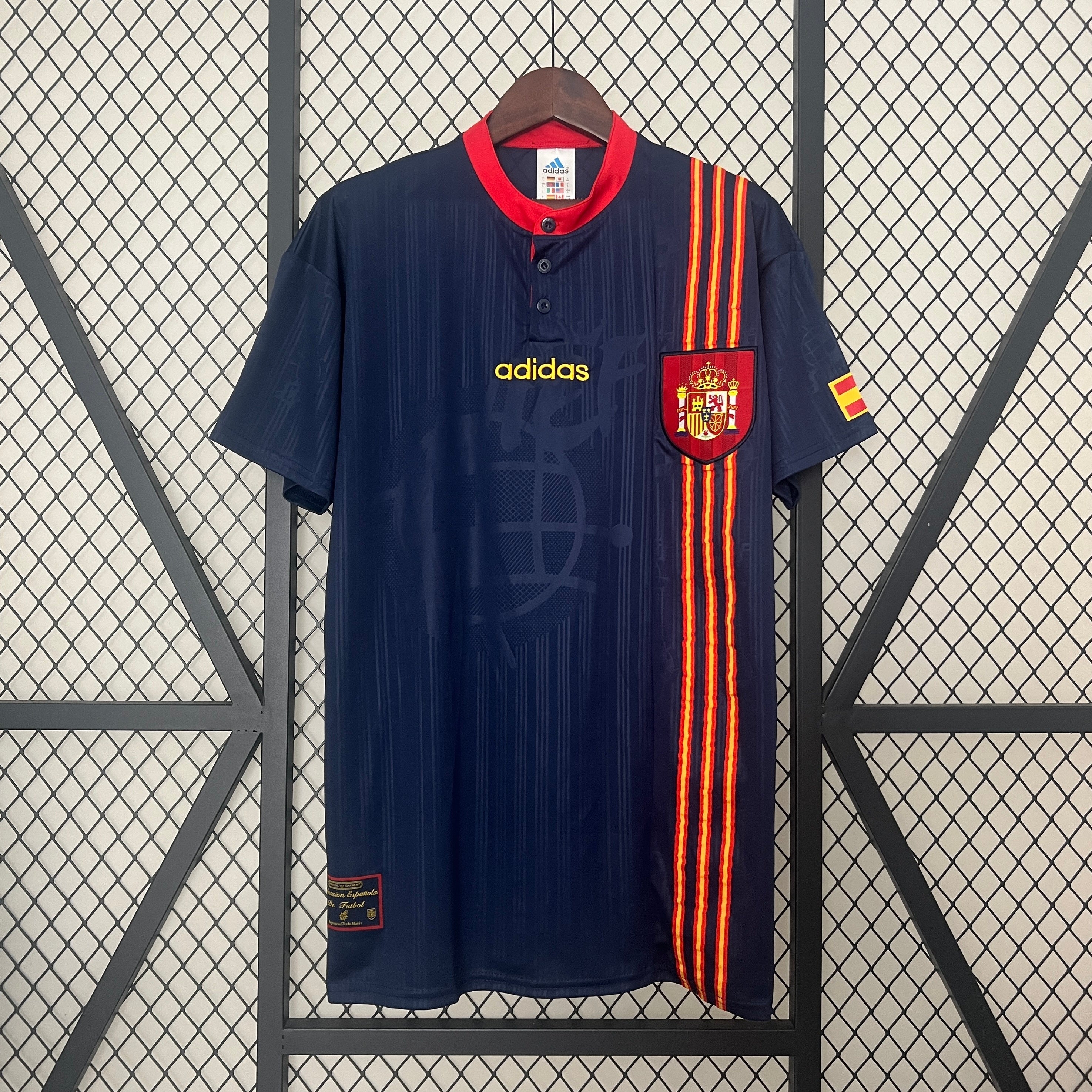 1990s Spain Retro Football Shirt | Navy Red Home