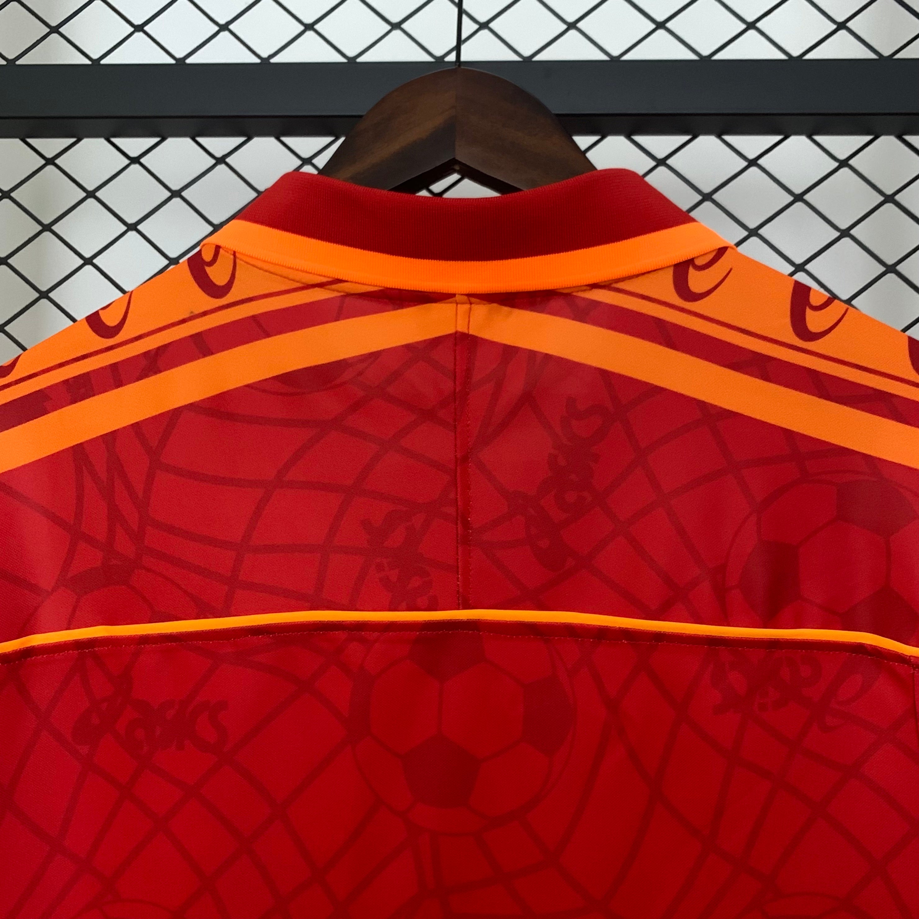 1990s AS Roma Retro Football Shirt | Red Orange Home