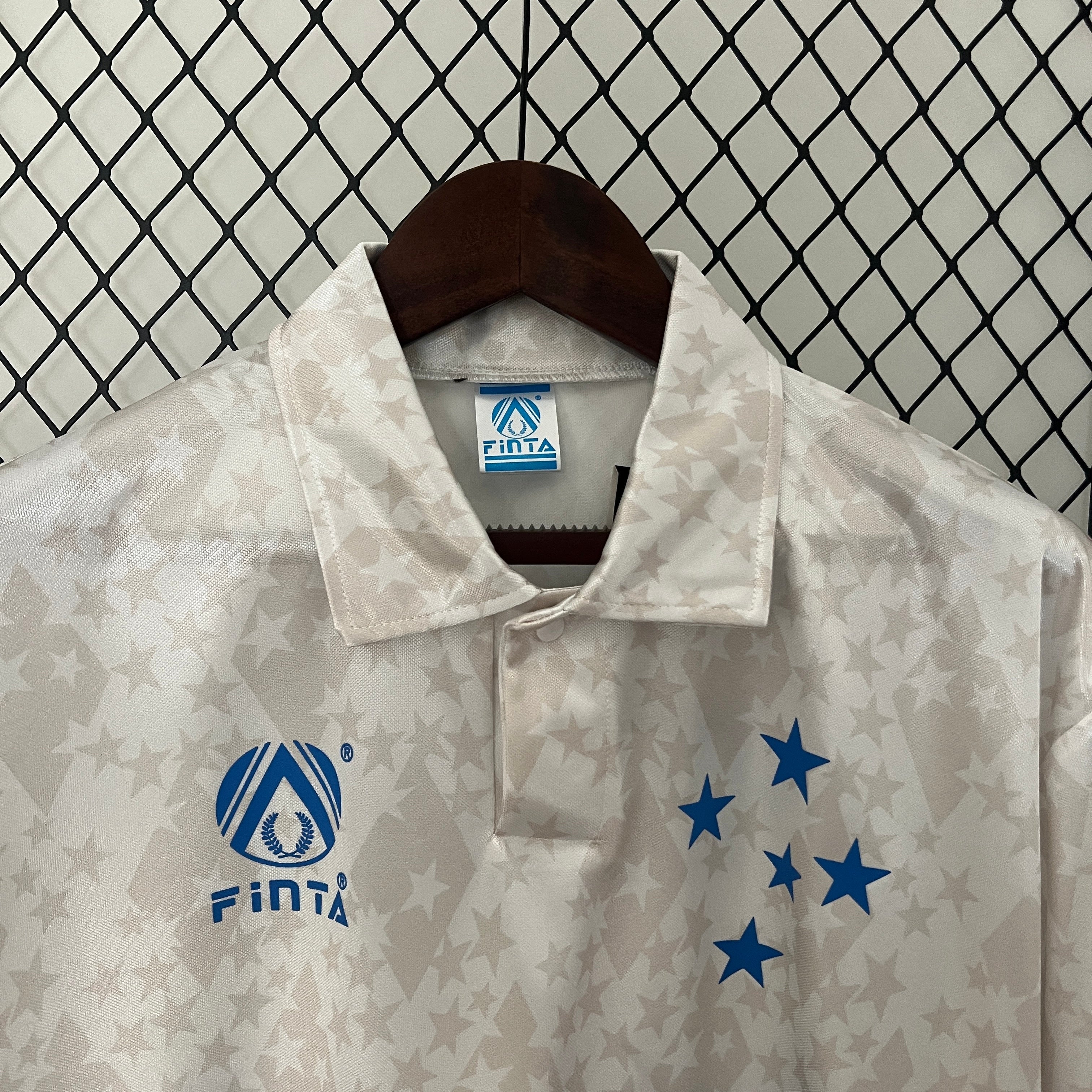 1990s Cruzeiro Retro Football Shirt | White Blue Home