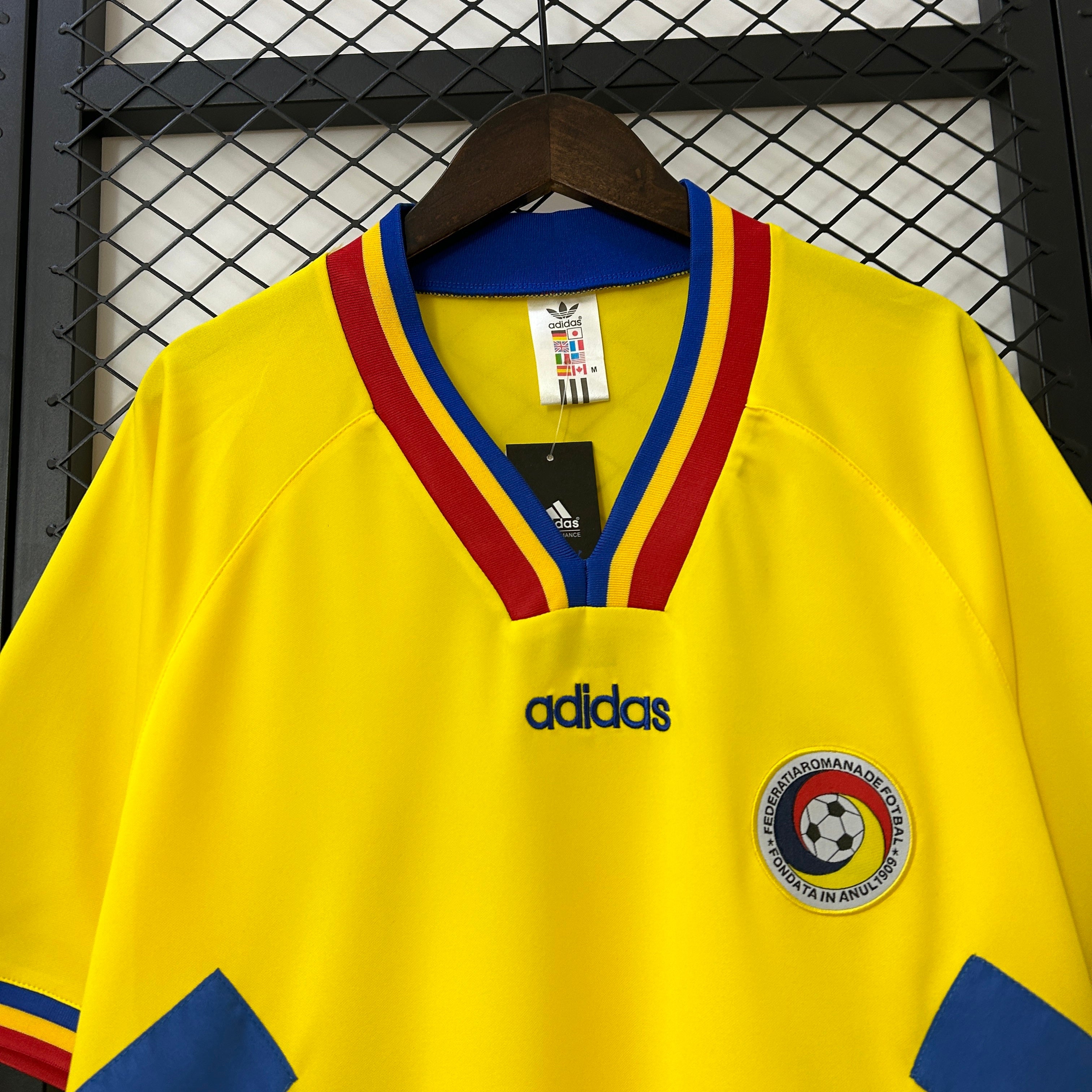 1990s Romania Retro Football Shirt | Yellow Red Home