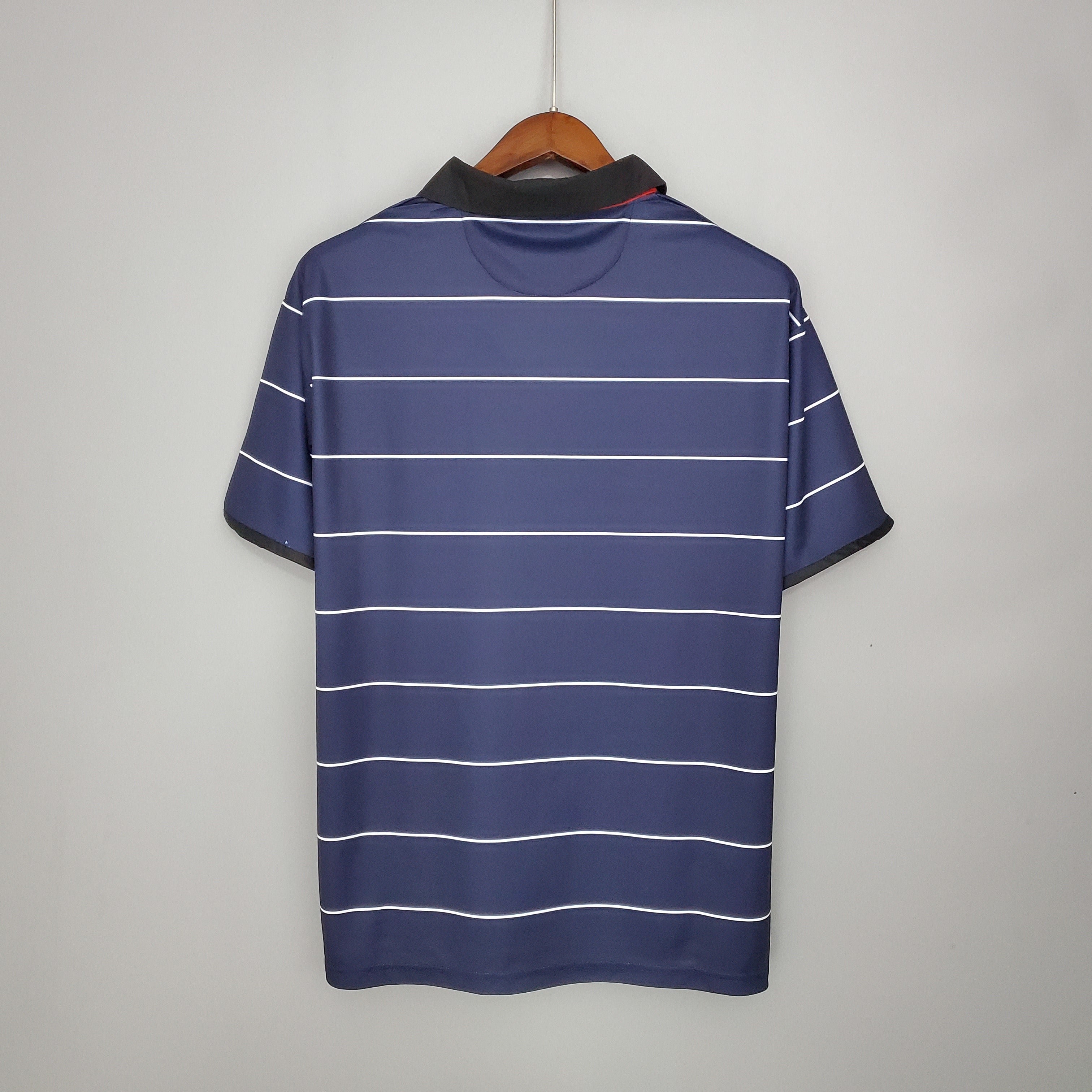 1990s Manchester United Retro Football Shirt | Navy White Home