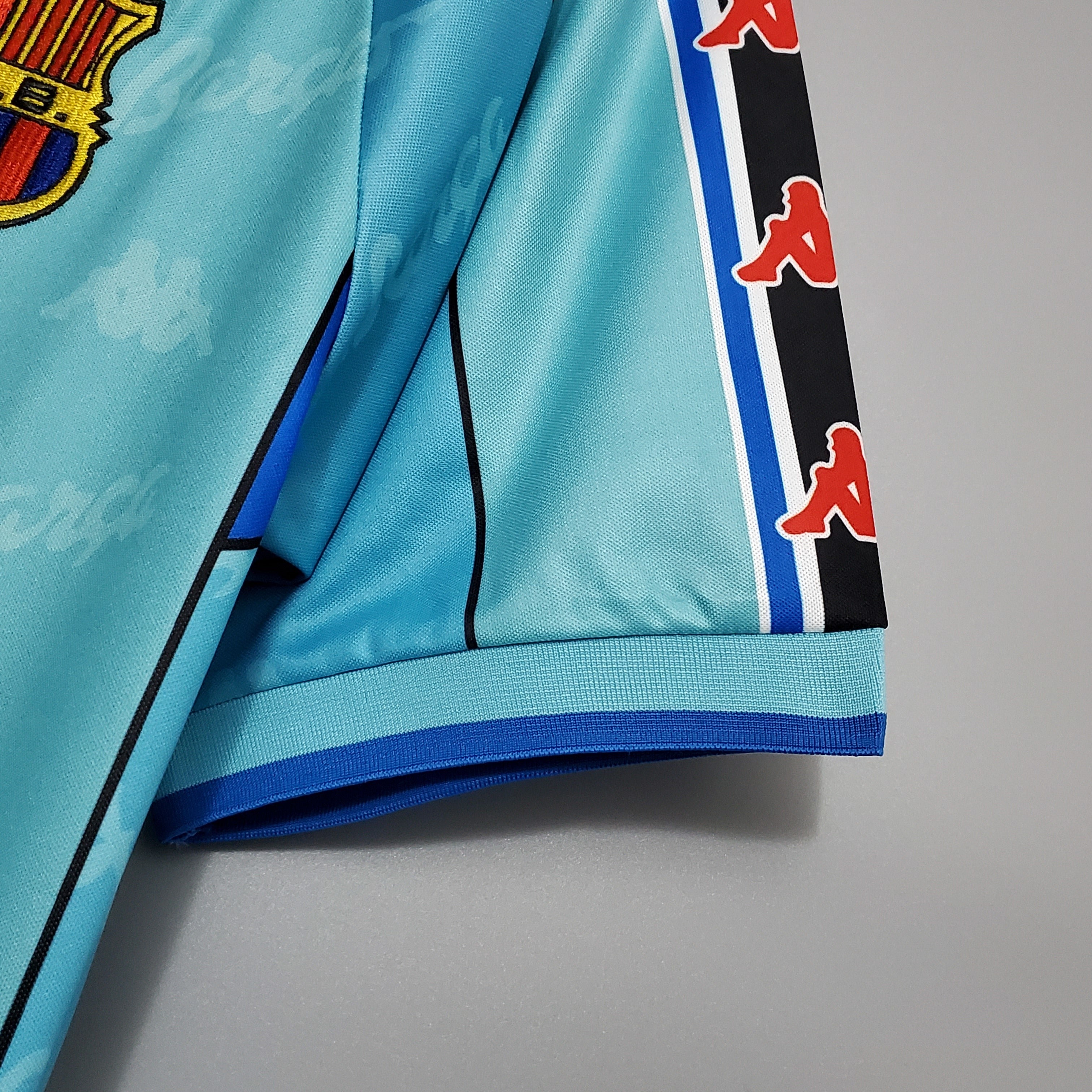 1990s Barcelona Retro Football Shirt | Sky Blue Red Home