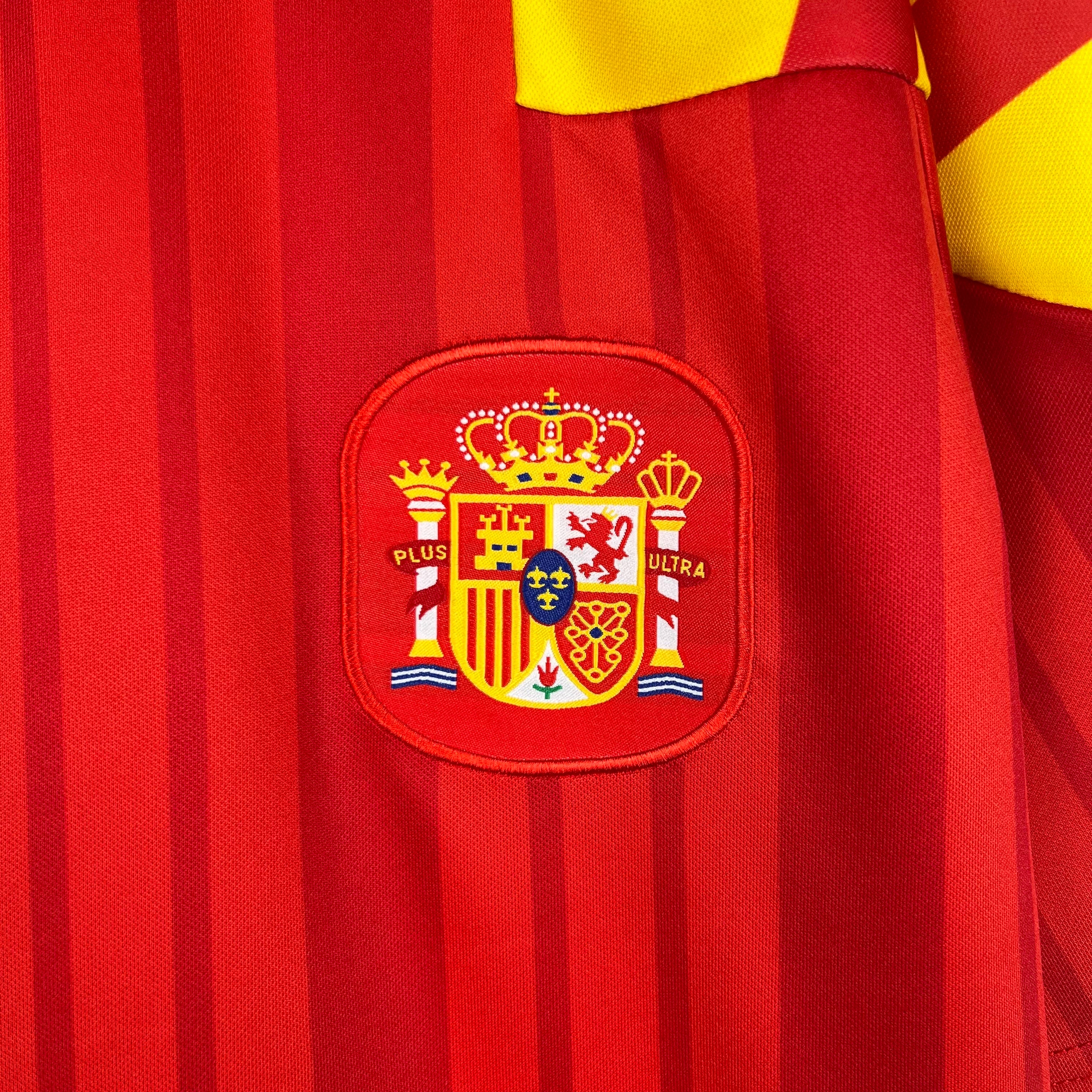 1990s Spain Retro Football Shirt | Red Yellow Home