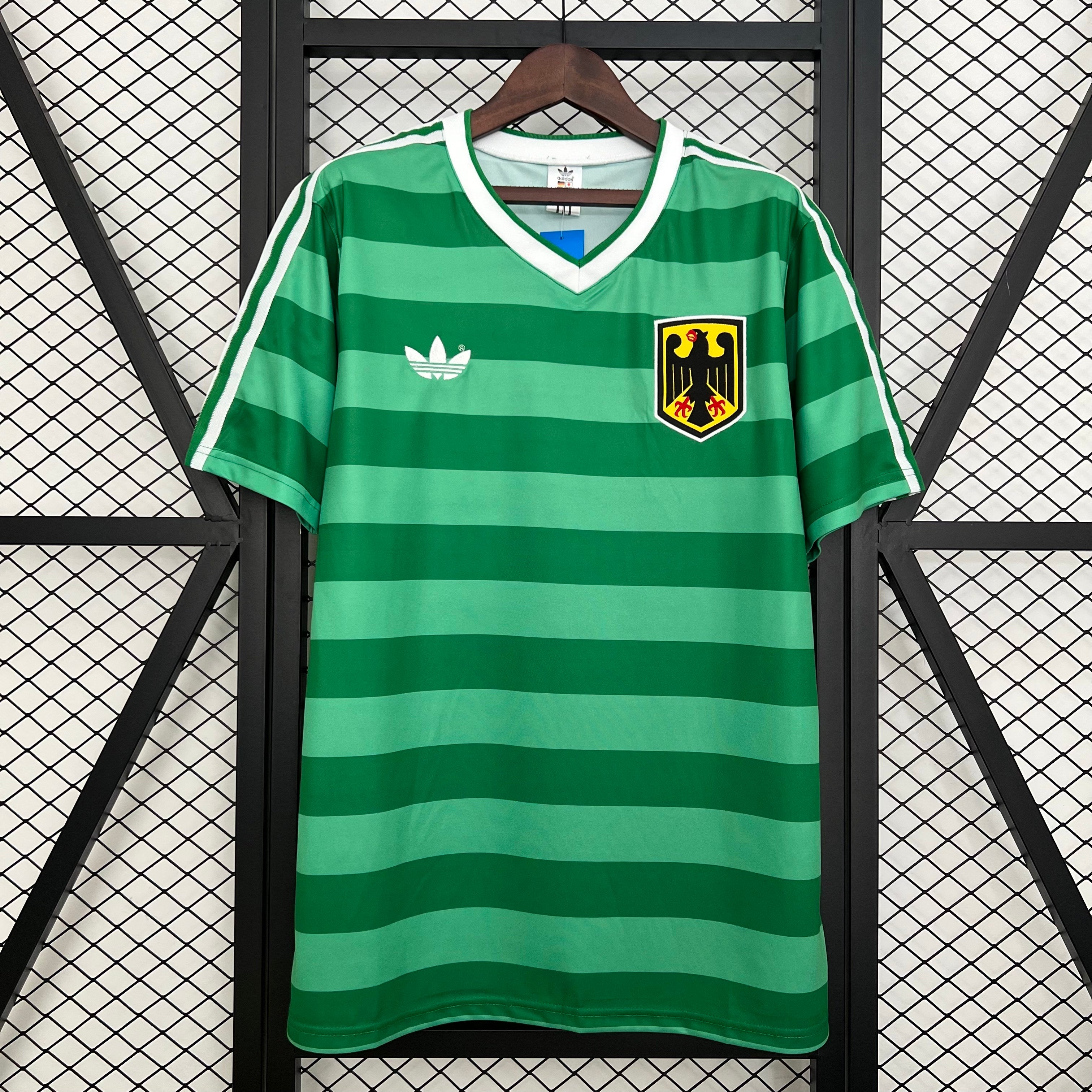 1980s Germany Retro Football Shirt | Green White Home