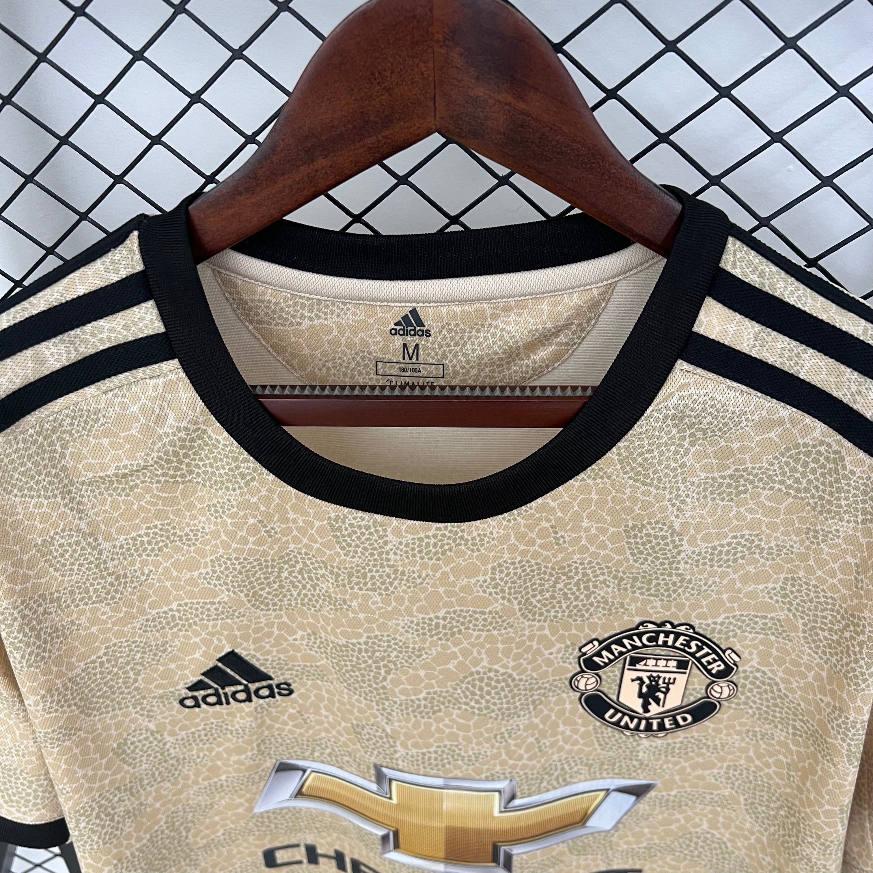 2020s Manchester United Retro Football Shirt | Beige Black Home