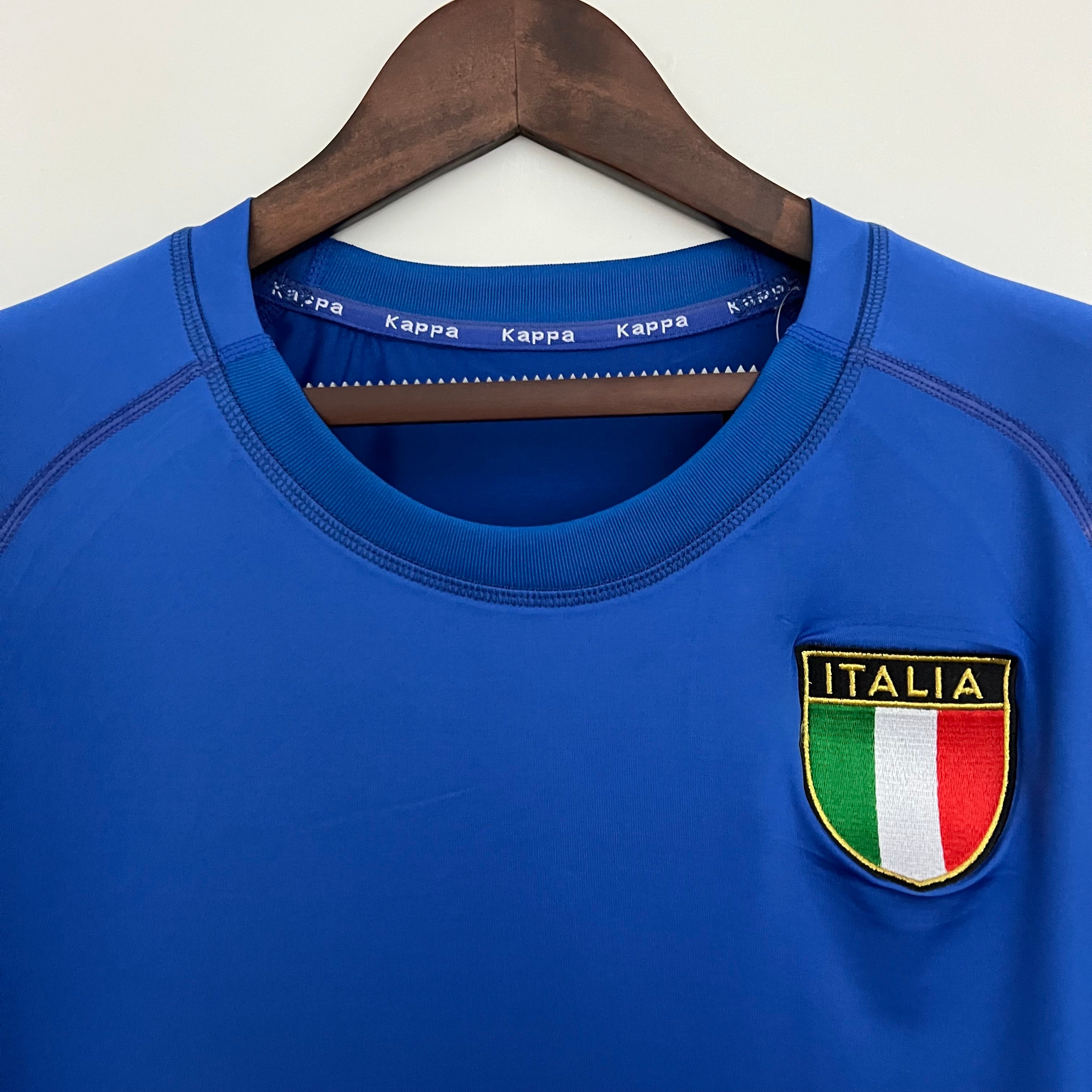 1990s Italy Retro Football Shirt | Blue White Home