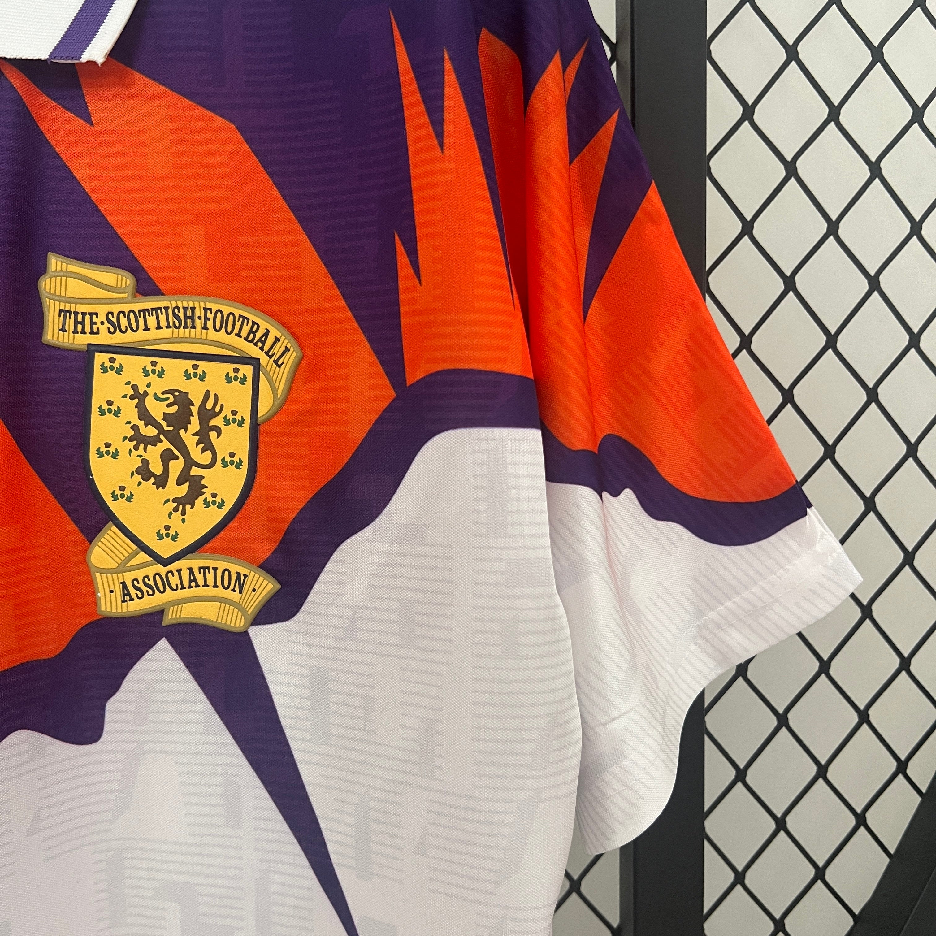 1990s Scotland Retro Football Shirt | White Purple Home