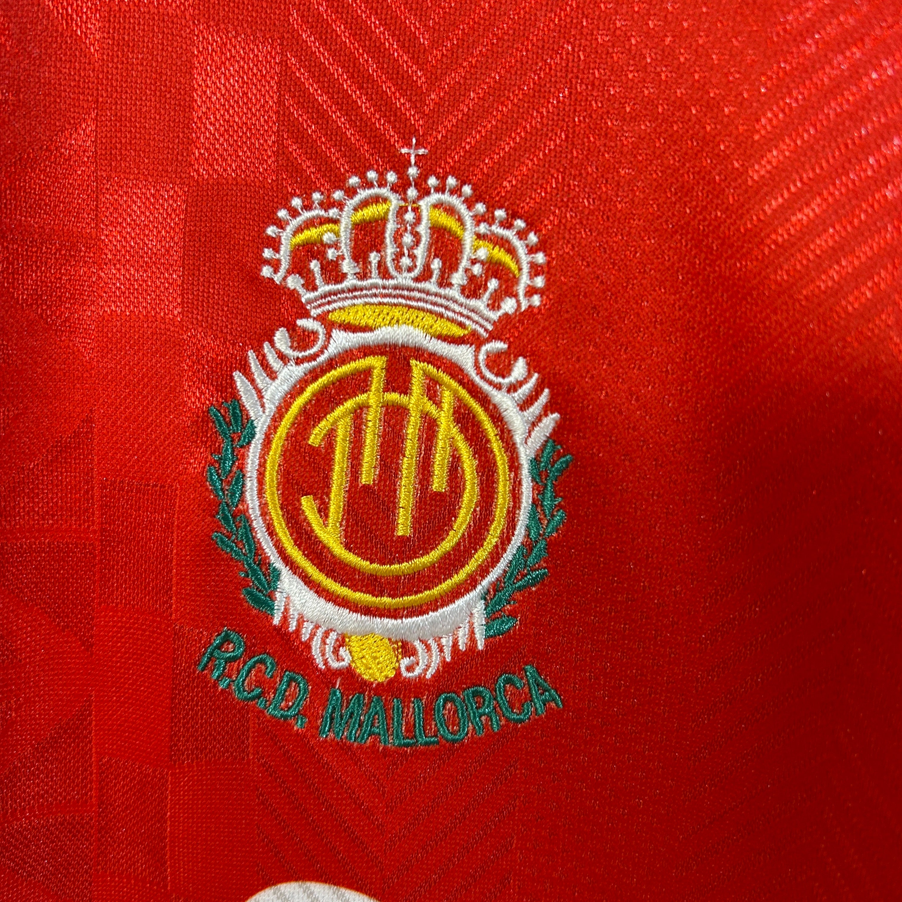1990s Rcd Mallorca Retro Football Shirt | Red Black Home