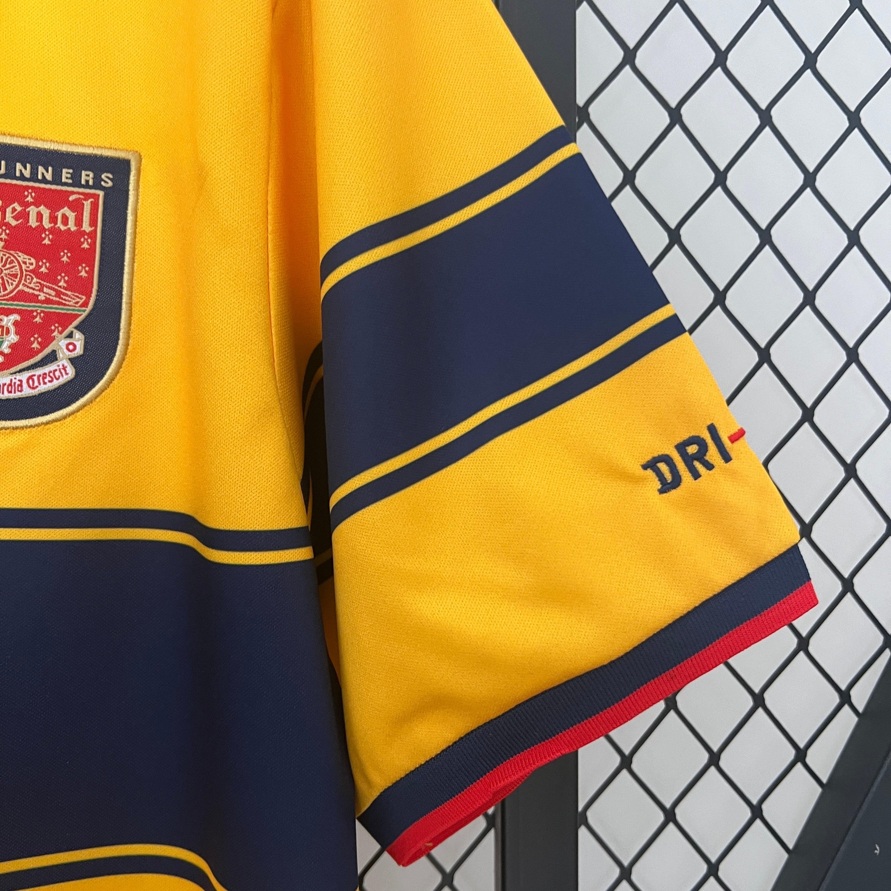 1990s Arsenal Retro Football Shirt | Yellow Navy Home