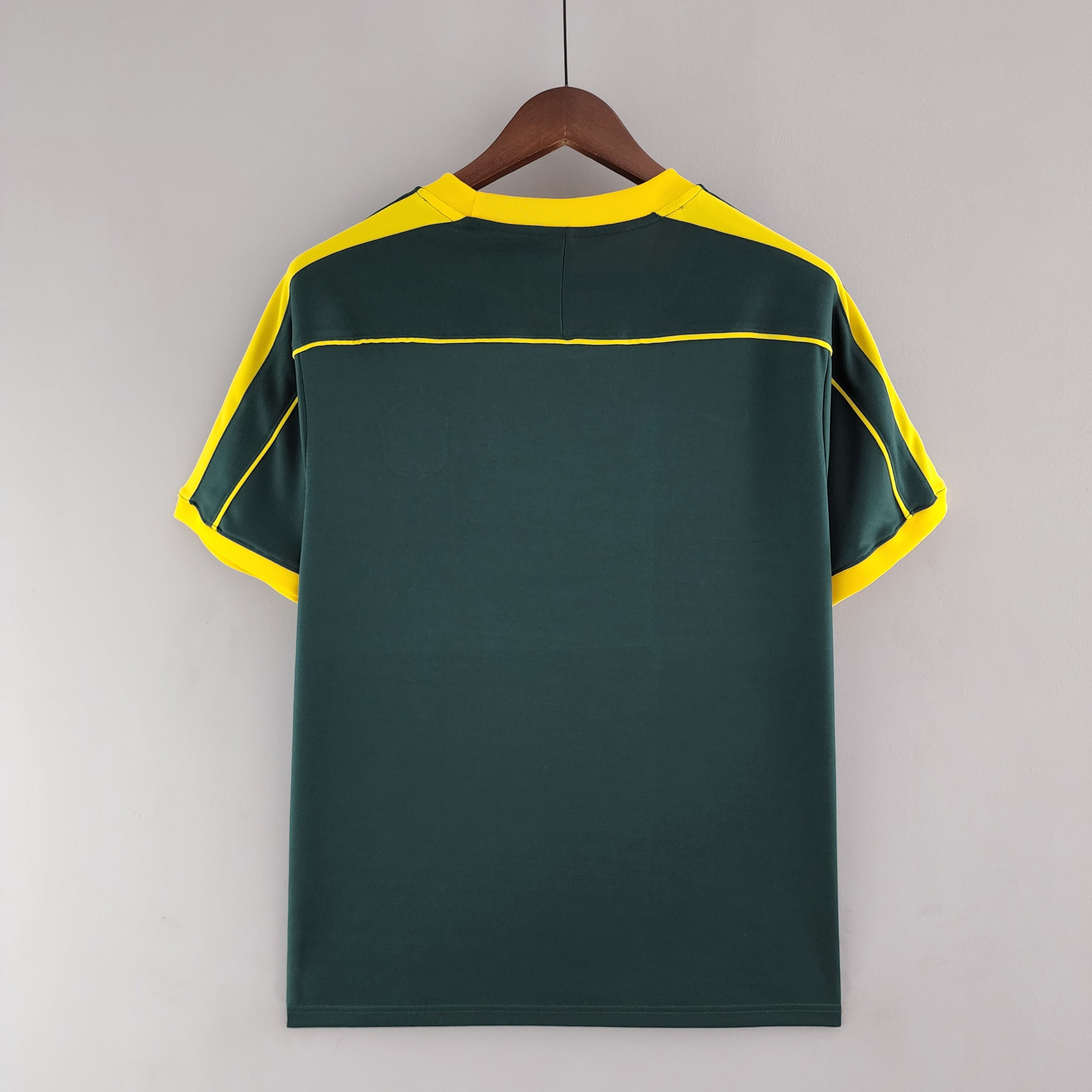 2000s Brazil Retro Football Shirt | Green Yellow Home
